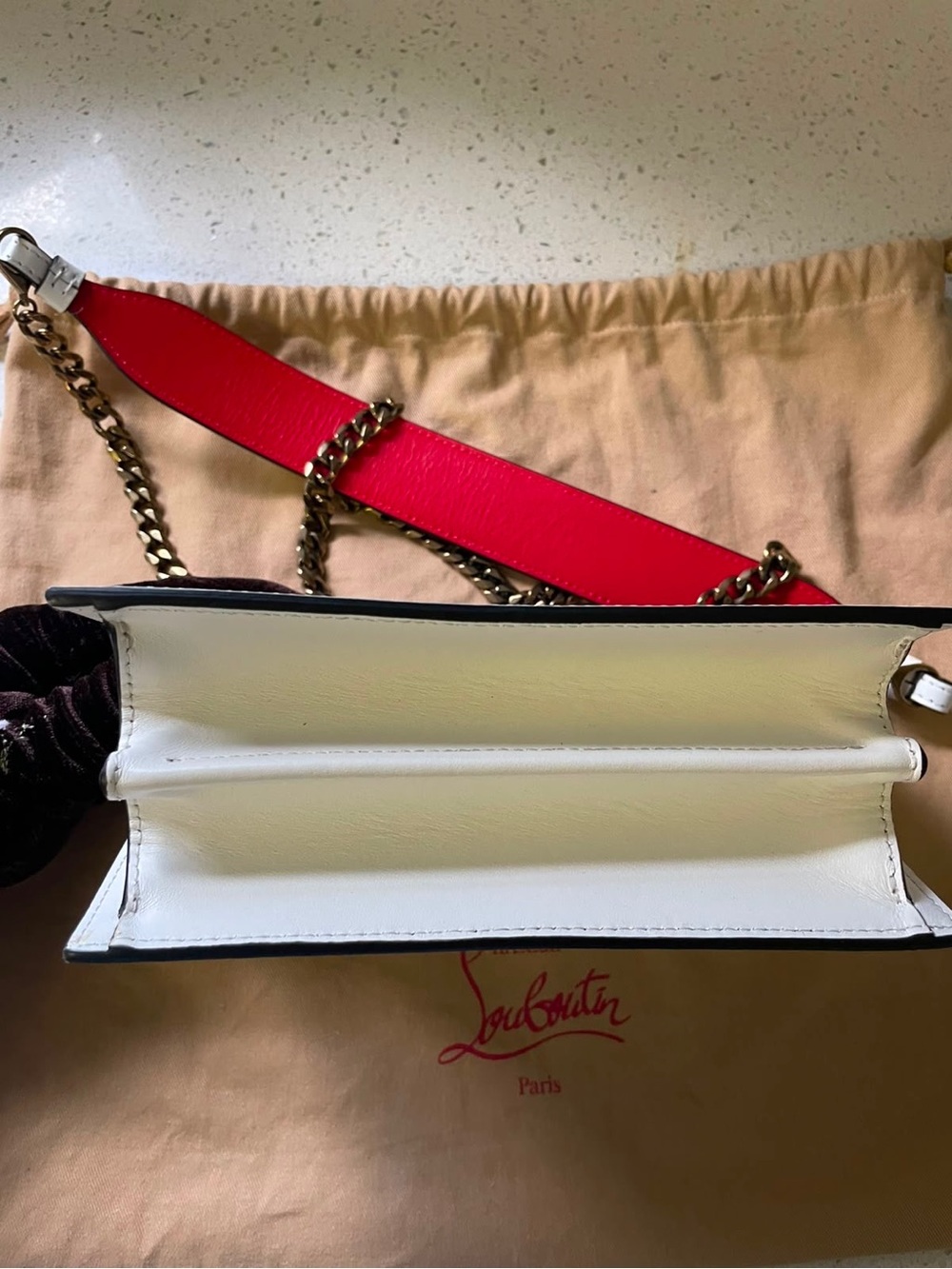 Silver ombré multicolor Glitter Chain Shoulder Bag with Gold Hardware - Picture 11 of 12